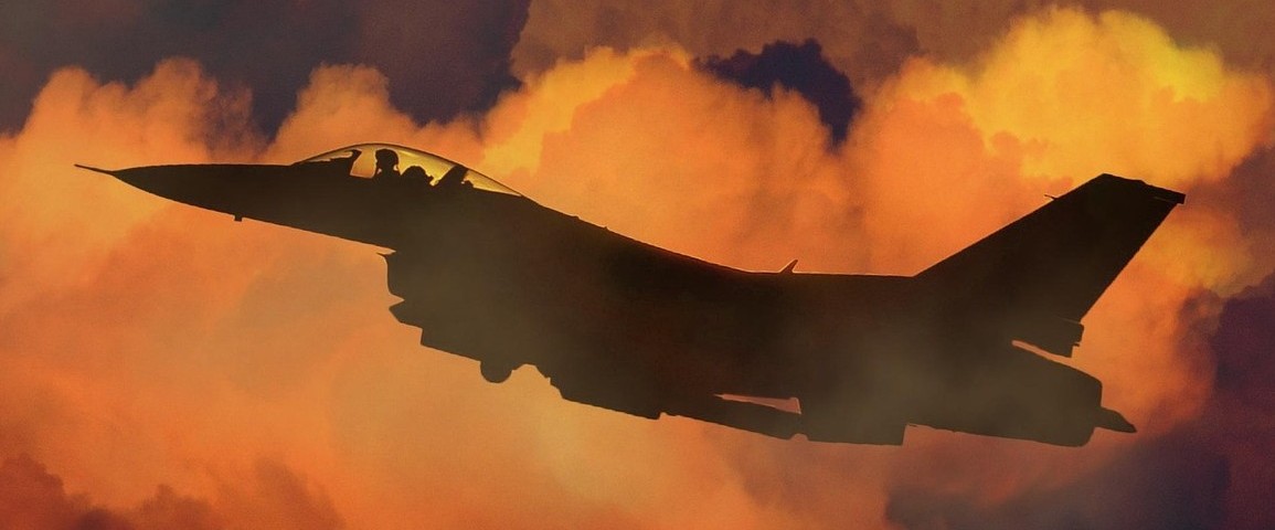 Fighter jet in the sky